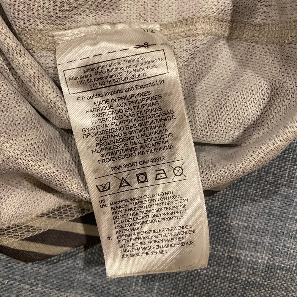 Adidas Mens Striped Performance T-Shirt Grey Black Short Sleeve Athletic Tee - Picture 7 of 9